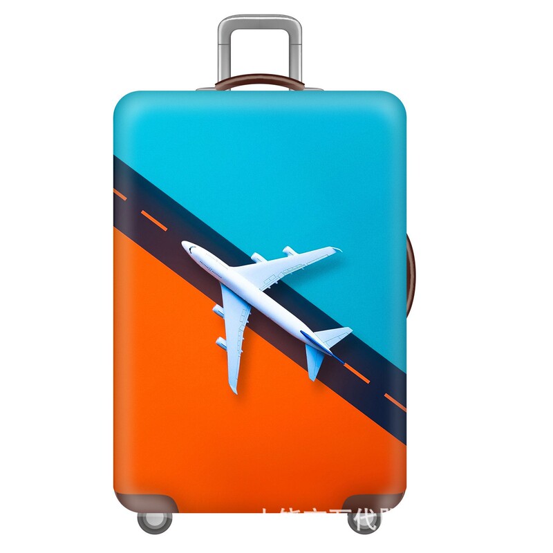 Luggage Protective Cover 3D Printed Trolley Case Cover Travel Dustproof Elastic Cover Bag