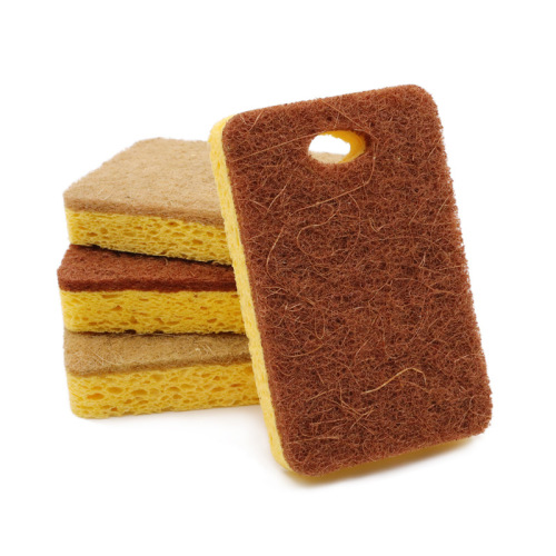 Sponge wipe scouring pad dishwashing wipe sisal coconut palm wood pulp sponge kitchen cleaning dishwashing artifact
