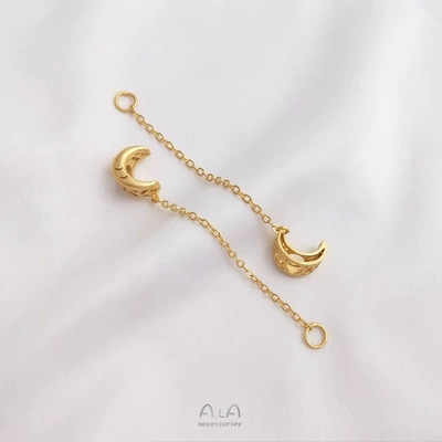 Color Preservation 14K Pack Gold: Zərgərlik ara hissələri - 18k-dumb-gold-moon-chain-1