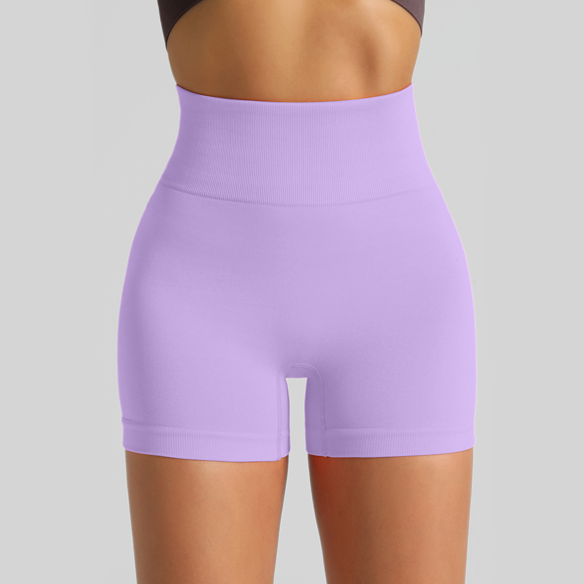 Pantalones cortos de Yoga de punto sin costuras transfronterizas Peach Hip lifting pantalones de fitness de cintura alta pantalones cortos deportivos para correr tres puntos mujeres