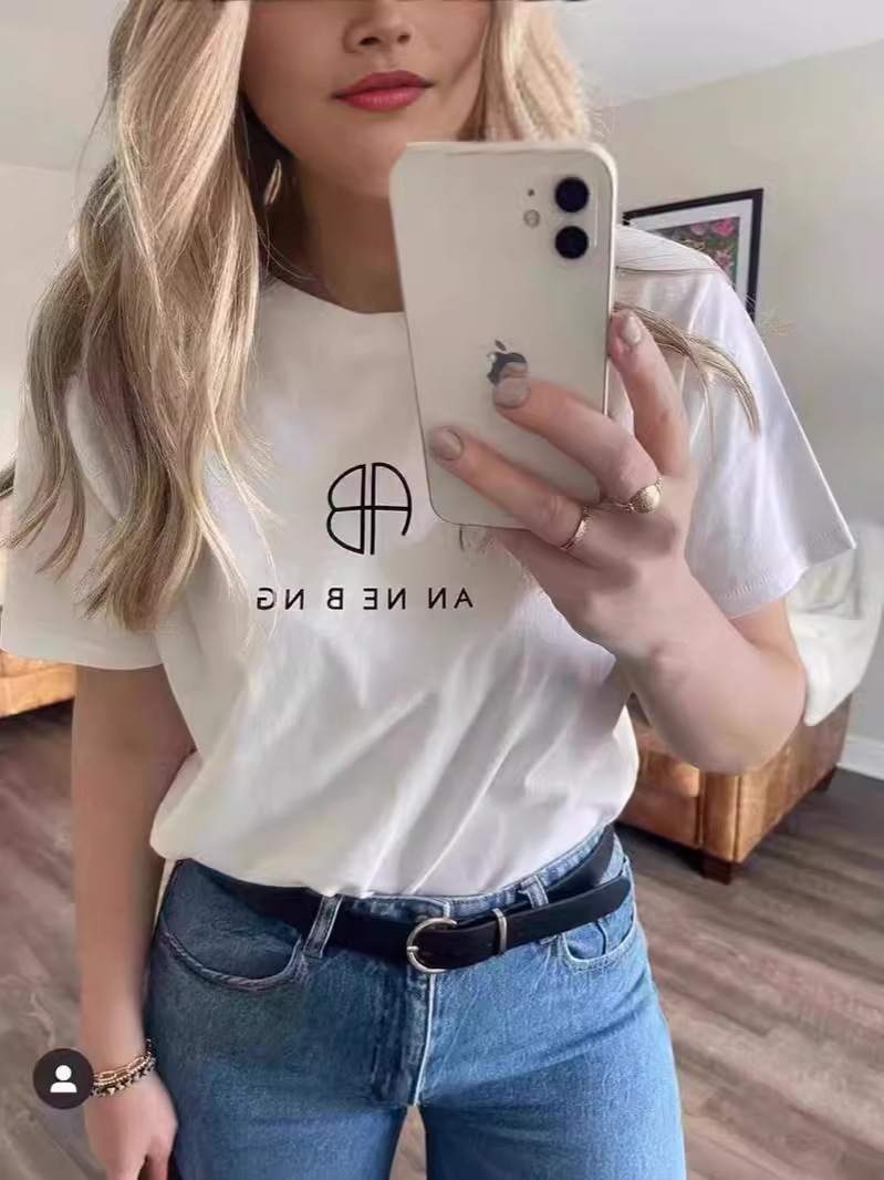 現物 ~ 24新型大衆デザインabアルファベットプリントtシャツシンプル純綿丸襟ゆるい半袖純綿上着