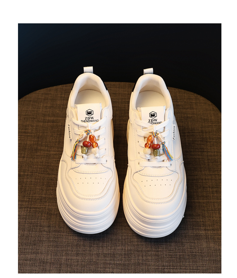 Giày sneaker nữ đế dày tăng chiều cao đa năng màu be, gót 9.5 cm — màu be chi tiết 19