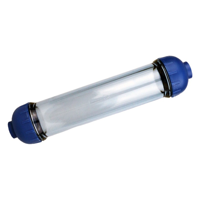 2 puntos de filtro transparente Shell DIY tubo recto desmontable material de filtro de llenado cartucho de filtro pequeño T33 filtro purificador de agua Shell