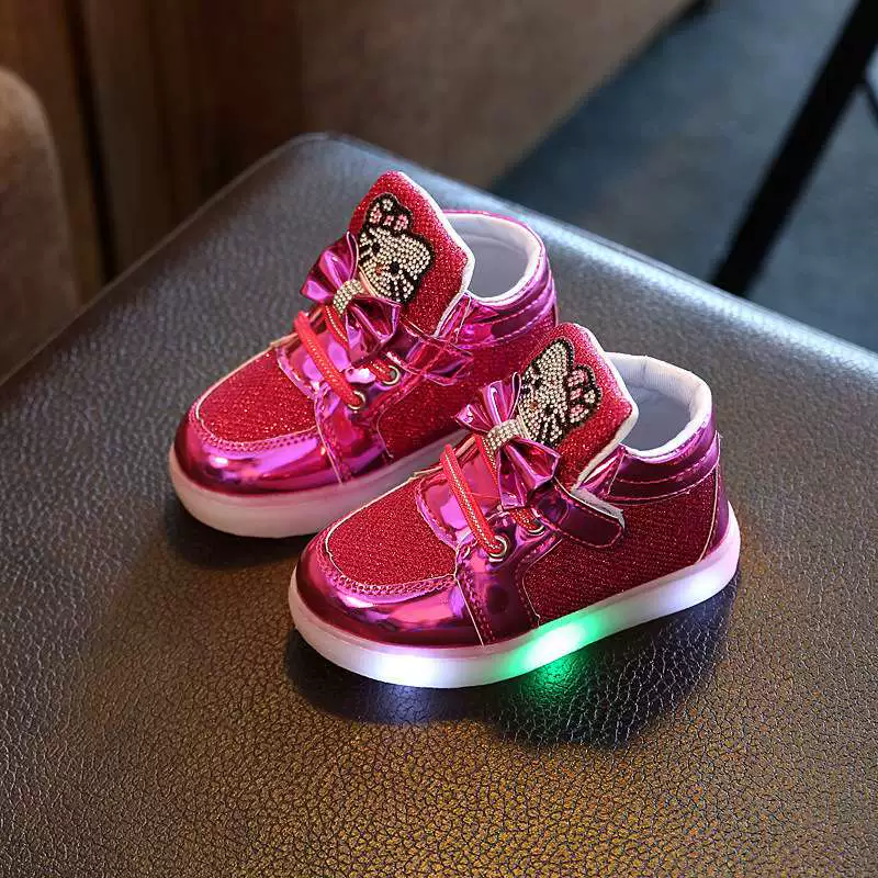 Spring and Autumn New Children's Shoes Cartoon Lighting Shoes Children's Flashing Sports Shoes Girls Luminous Single Shoes Baby Toddler Shoes Trendy