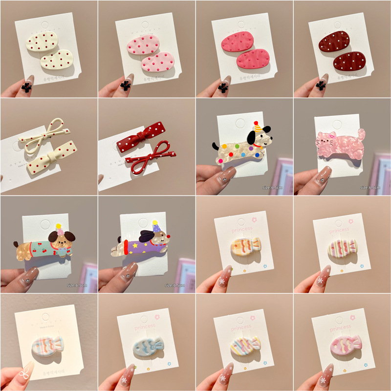 2025 nueva horquilla de dopamina de verano linda horquilla de flequillo de todo fósforo niña coreana pinza lateral accesorios para el cabello sombreros