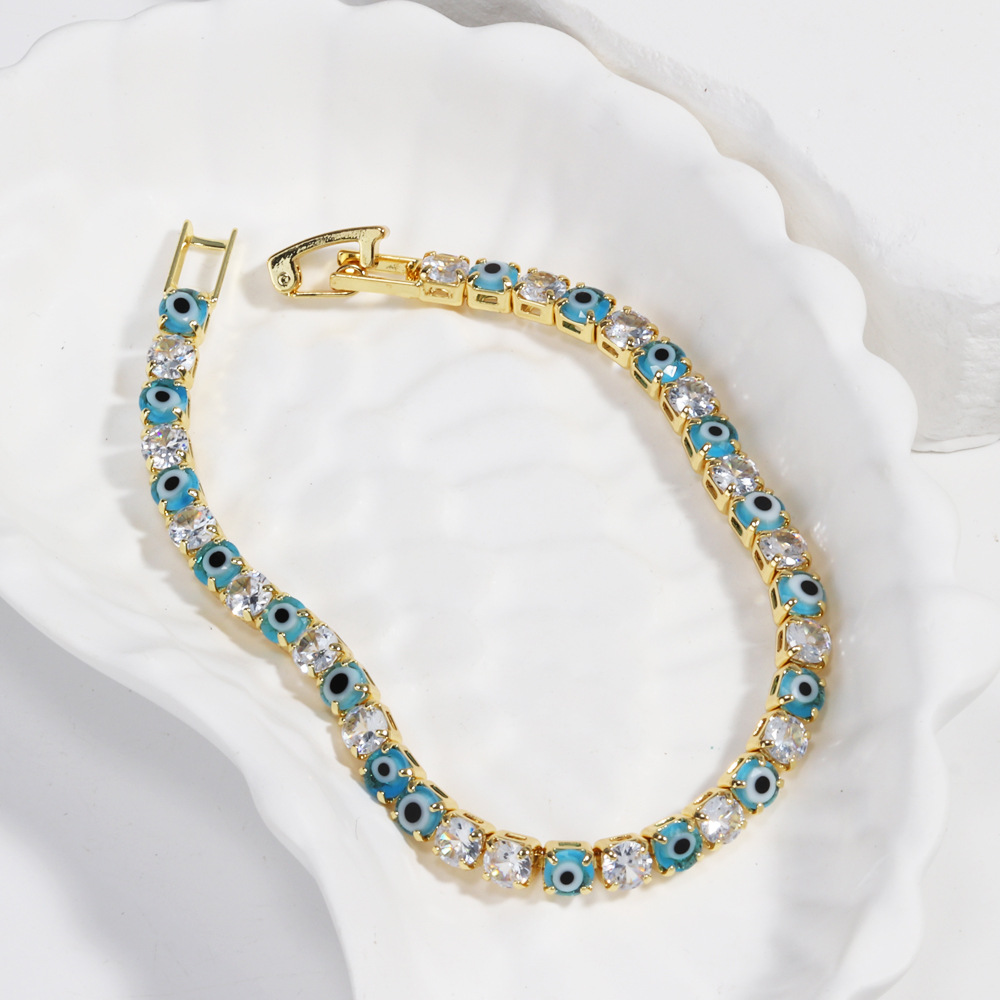 10g Weight Bracelets Classification Copper Chain Material 1 Piece Quantity Holiday, Tea Party Occasion Copper Material Devil's Eye Pattern All Seasons Season Women's Gender Retro, Classic Style Style Wholesale Jewelry Retro Classic Style Devil's Eye Copper Bracelets 20