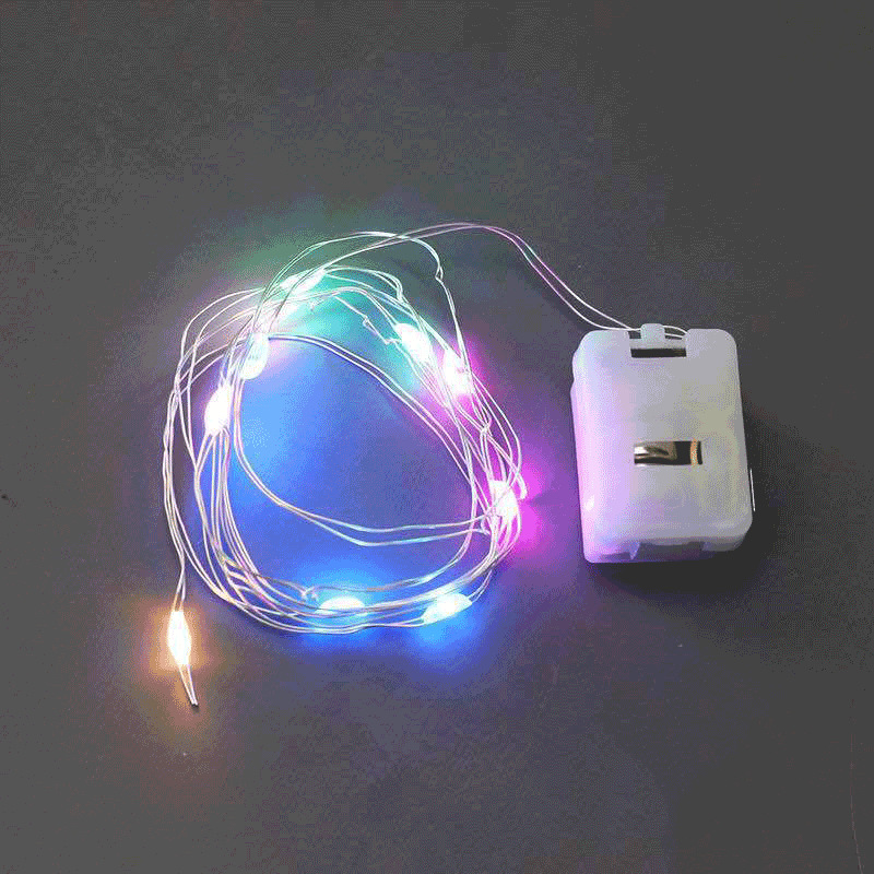 0,5 M 1 M Cadena de luz LED luz del flash luminoso ramo de luz cadena gato oído botón de la batería de color decoración de la torta de luz