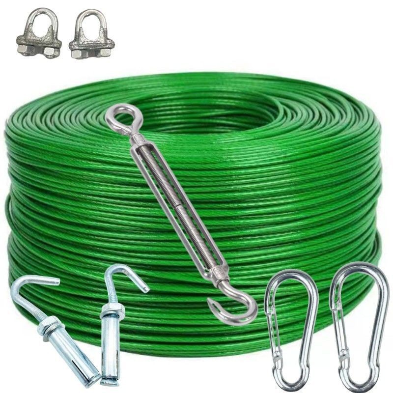 Cuerdas de ropa interior y exterior cuerda de ropa de acero inoxidable 304 316 cuerda de alambre de acero recubierto