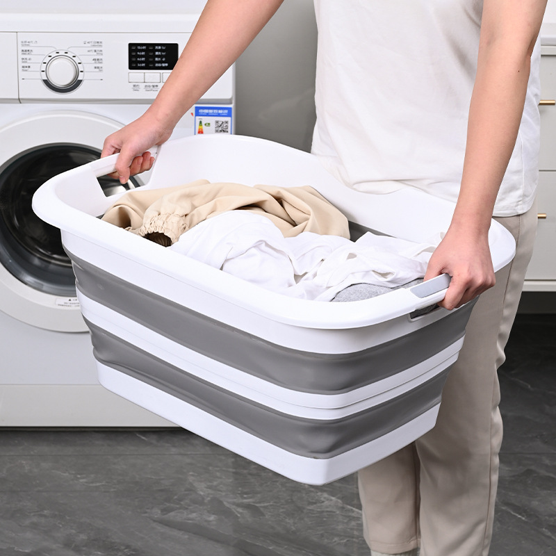 Folding Dirty Clothes Basket Household Storage Basket Double Handle Folding Laundry Basket Convenient Storage Storage Basket