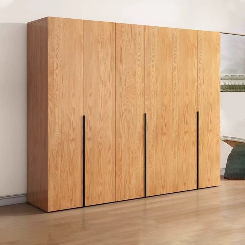 Wardrobe for Home Bedroom, All Solid Wood, Small Apartment, Simple, Sturdy and Durable Log Cabinet, No Installation Required, Rental Wardrobe