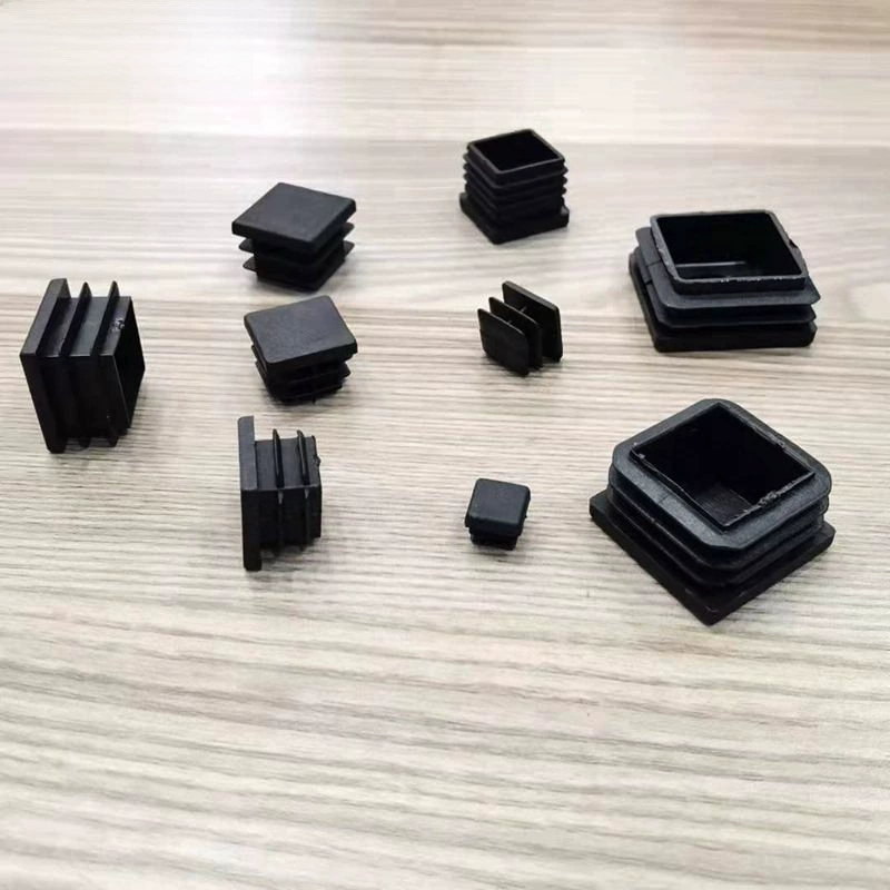 In-stock wholesale stainless steel square pipe plug plastic inner plug 25*25 plastic end cap for square tube 30*30 stopper
