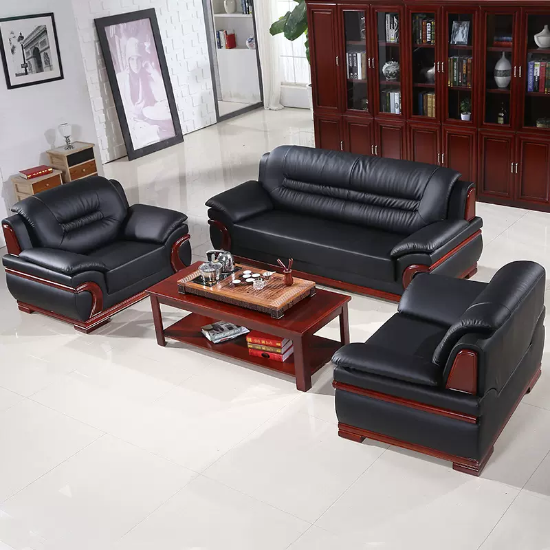 加工定制实用办公沙发三人位简约小型现代商务会客布艺办公室沙发