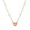 Small necklace, design pearl powder, crystal heart shaped, pendant, cat's eye, trend of season