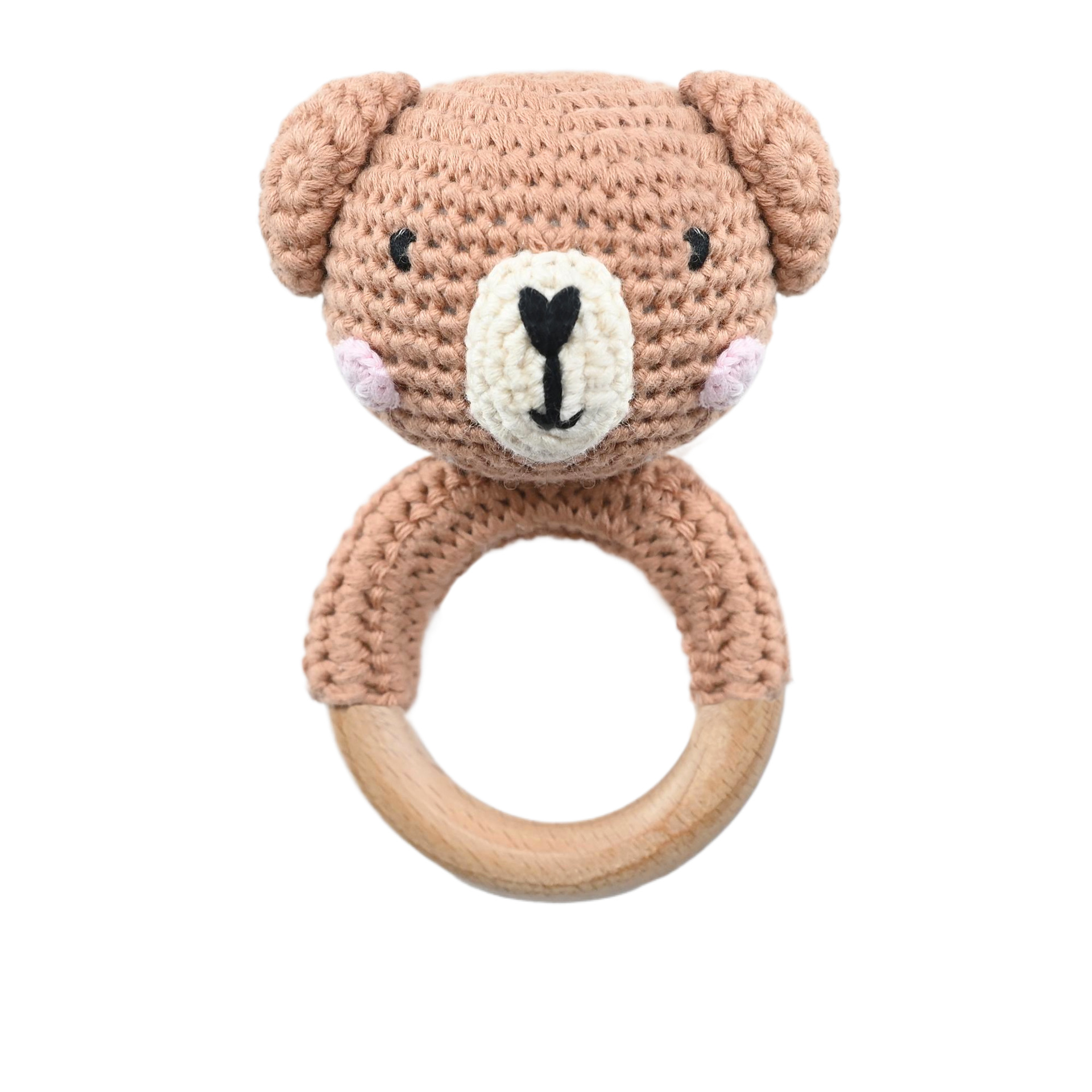 Productos para bebés círculos de haya para bebés, bebés creativos, manos tranquilizadoras, cuentas, ganchillo de animales, campanas