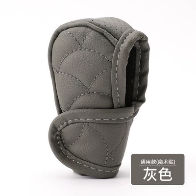 Sürətlər qutusu və əl tormozu başlıqları leather gear cover car interior - velcro-grey
