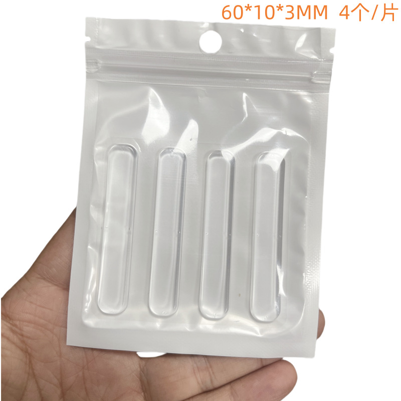 Alfombrilla antideslizante de silicona, puerta del refrigerador, silenciador, puerta del gabinete, cajón, etiqueta anticolisión, autoadhesivo, sin marcas, sin perforaciones, tira anticolisión transparente