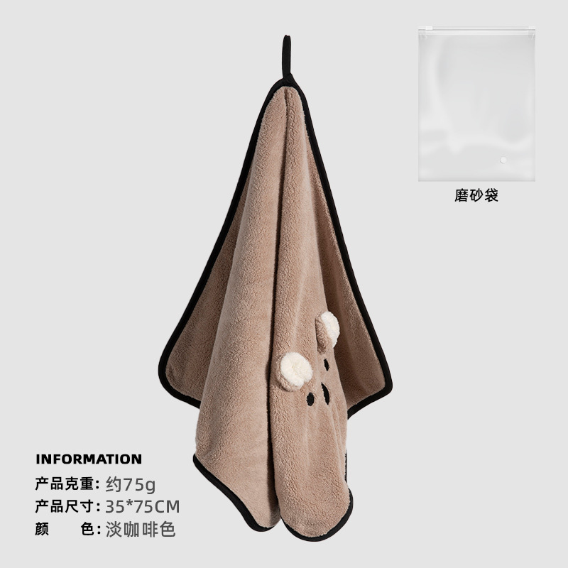 Toalla de terciopelo coral engrosada fuerte absorbente de secado rápido toalla de cara linda toalla de secado de pelo del hogar toalla de secado al por mayor