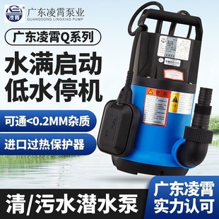Guangdong Lingxiao Q Series Plastic Submersible Pump Sewage Pump 220V Seawater Fish Pond Circulation Pump Fully Automatic Bottom Suction Pump