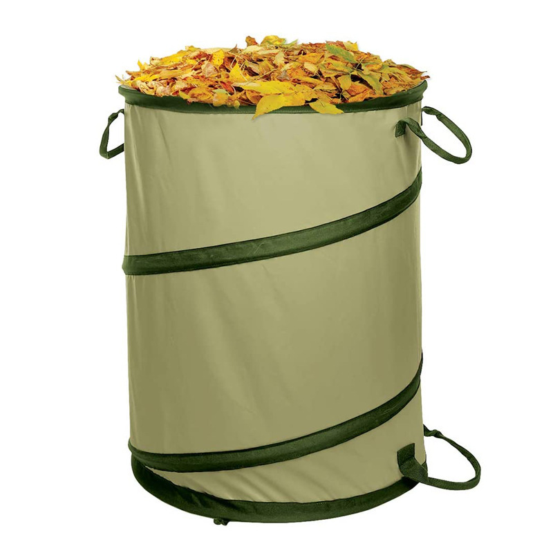 Garden Supplies 30-Gallon Lawn Leaf Storage Bucket Foldableing Outdoor Trash Can with Spring Dirty Clothes Storage Bag