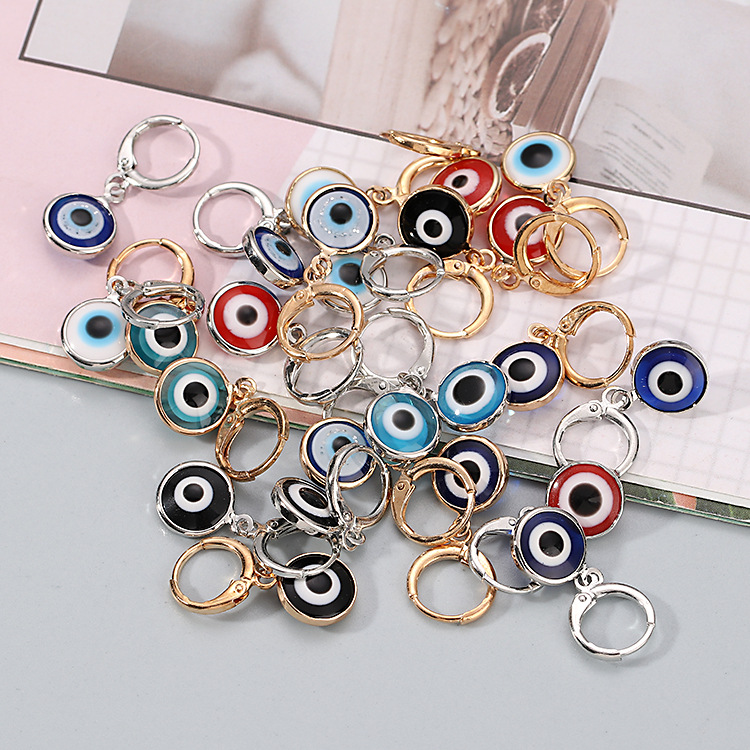 1 Pair Quantity Daily Occasion Fashion Devil's Eye Glass Women's Drop Earrings 1 Pair