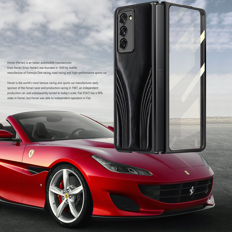 New for Samsung fol5 electroplating foreign trade Ferrari folding screen phone case business drop-resistant fol4 protection