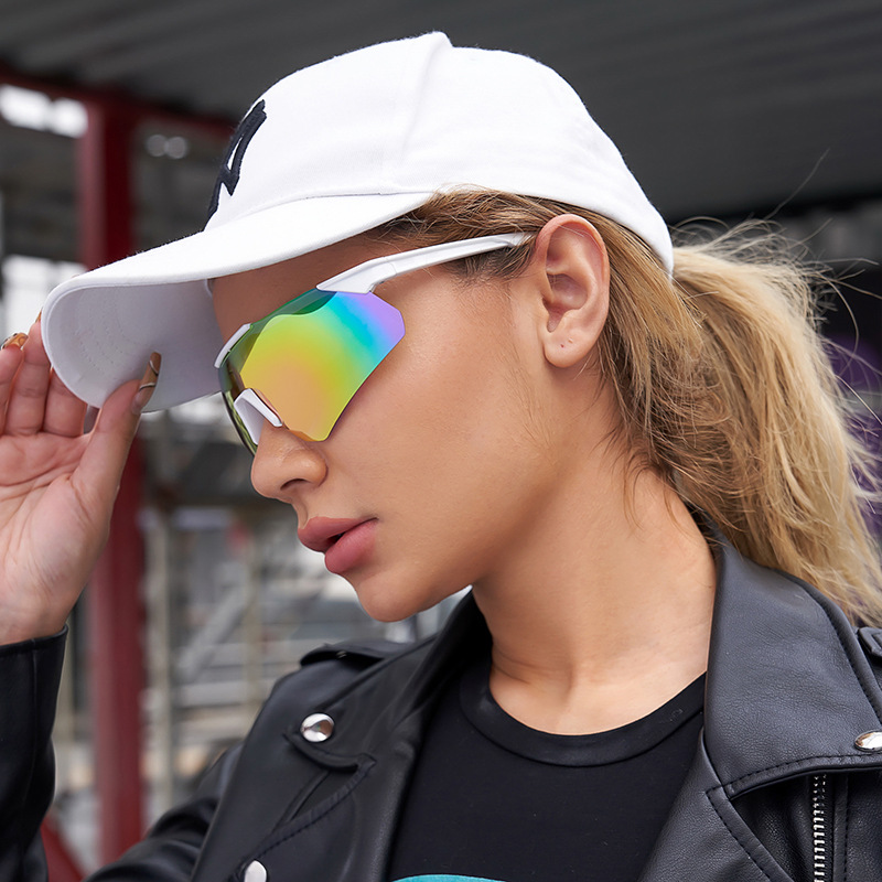 Fashion colorful bicycle riding sunglasses womens onepiece lens outdoor sports sunglassespicture2
