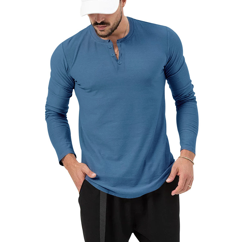 2024 European Men's Spring Autumn Round Neck Long Sleeved T-Shirt Loose Pullover Casual Men's T-Shirt Basic Tees Top_voghion.com