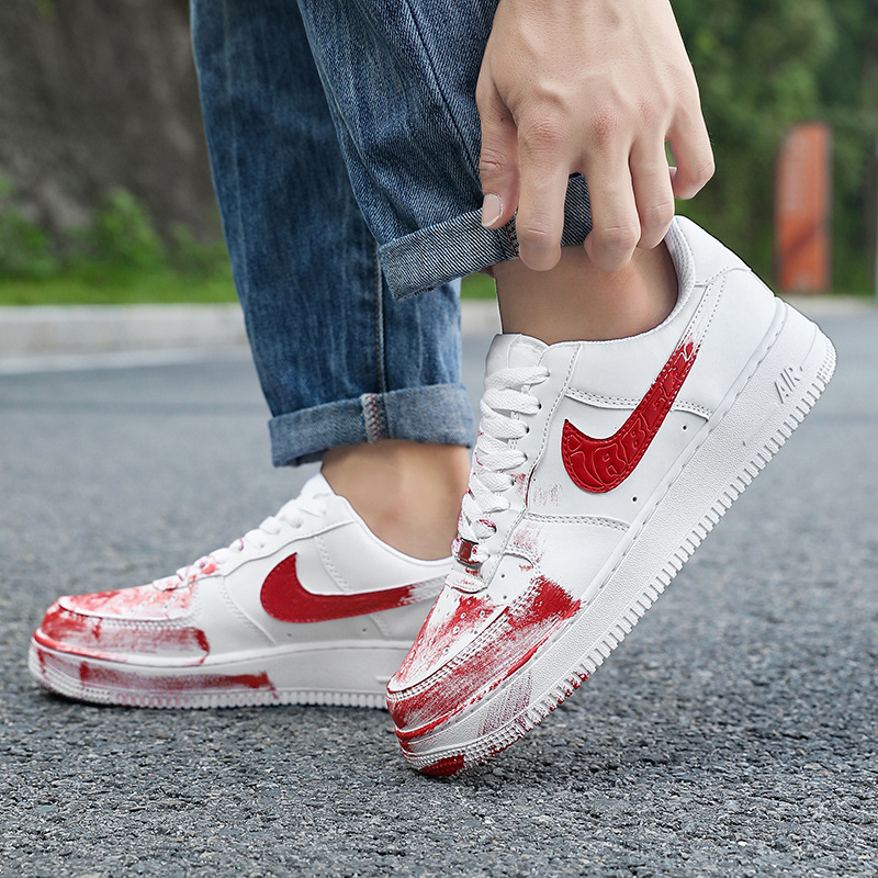 Air Force One Crime Scene Board Shoes Men's Classic Wheat Color Low-top sneaker AF1 Pure White White Shoes Women