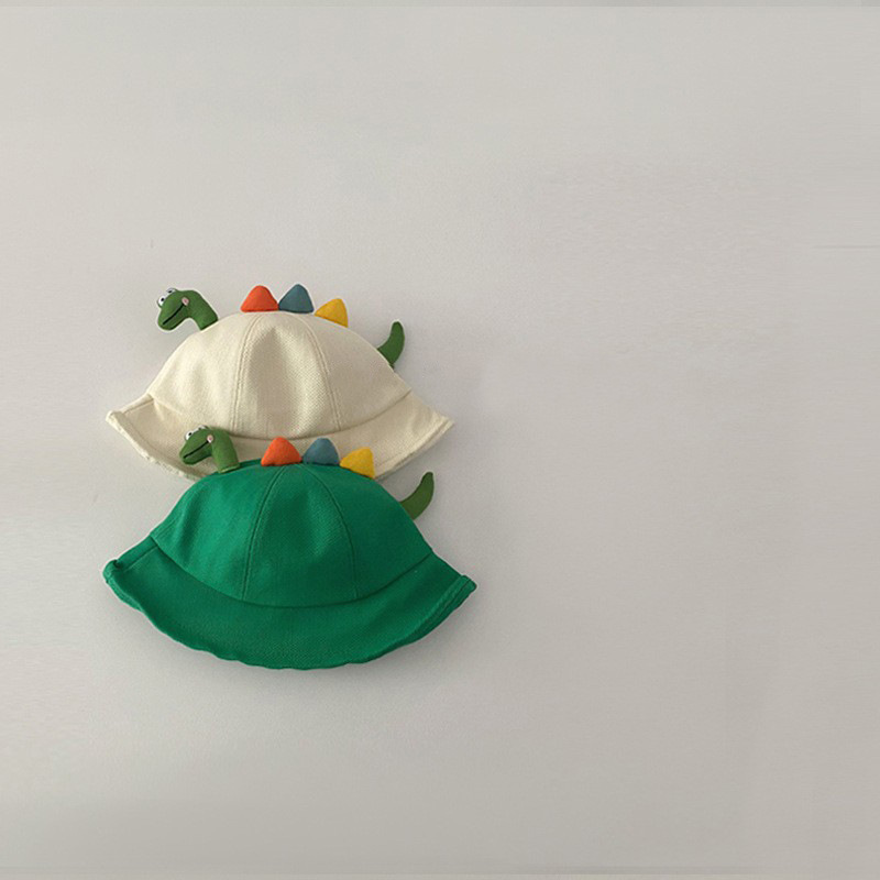 Sombrero de pescador para niños Primavera y otoño Sombrero de protección solar de dinosaurio súper lindo y lindo Sombrero de sol de viaje para niños y niñas de 1 a 3 años 4