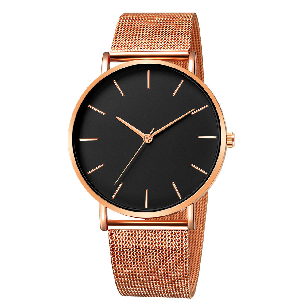 Round Dial Shape Classic Style Round Buckle Quartz Watch Men's Watches
