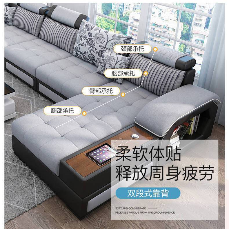 大小のサイズのテクノロジーファブリックソファ、モダンでシンプルな家庭用ラテックスファブリックソファ、リビングルームの組み合わせ家具、取り外し可能で洗える|undefined
