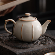 汝窑茶壶可开片陶瓷泡茶壶家用单壶带过滤中式功夫茶具手抓壶单壶