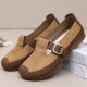 Birkenth Shoes Women's Flat Shoes 2024 Autumn New Soft Sole Mother Shoes Fashionable All-match Casual Shoes Shoes for Women