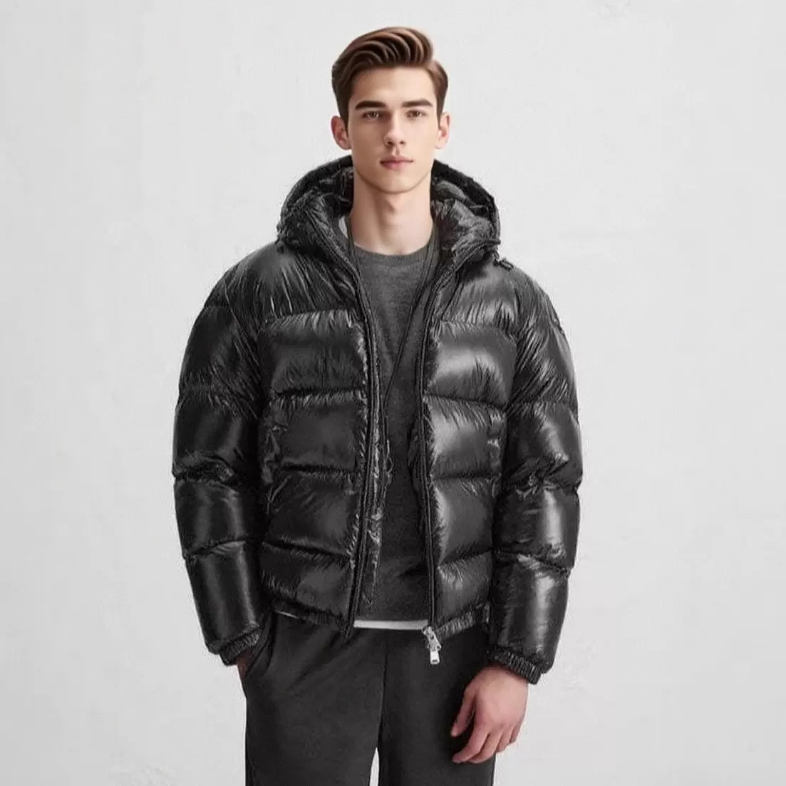 现货冬季保暖连帽棉服休闲棉袄夹棉棉衣欧美亚马逊跨境男装外套