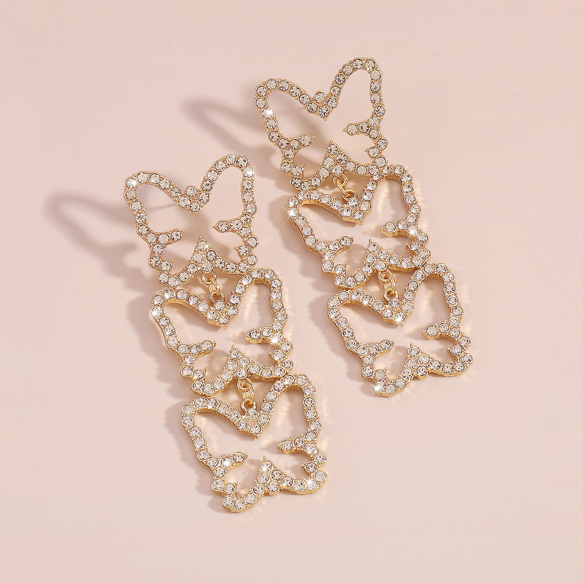 1 Pair Fashion Butterfly Alloy Plating Rhinestones Women's Drop Earrings display picture 21
