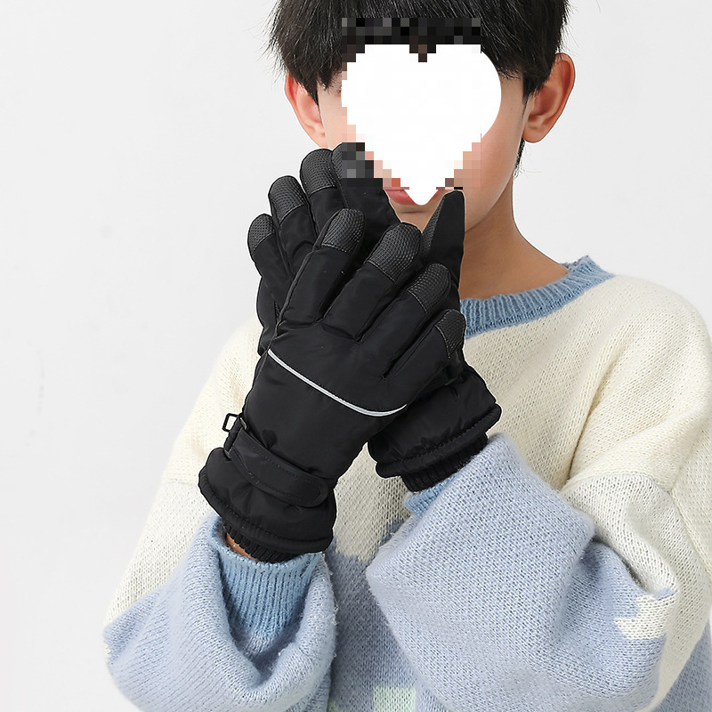 눈 속에서 노는 어린이와 소년을 위한 스키 장갑 방수 겨울 사이클링 방한 보온 플러스 벨벳 두께 겨울 미끄럼 방지 중형 및 대형 어린이용