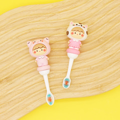Cartoon children's soft bristle toothbrush 2-14 years old creative soft rubber handle baby ultra-fine soft bristle toothbrush manufacturer wholesale