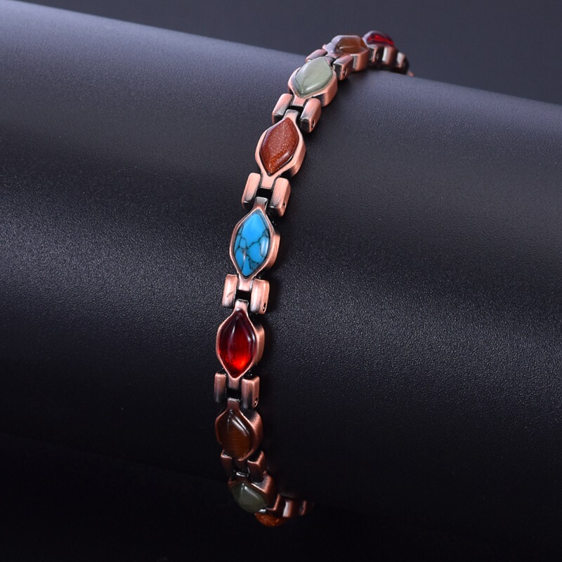 Directly from the Manufacturer, Heart-Shaped Geometric Pure Copper Bracelet for Women, Can Be Embedded with Magnets, Magnetic Bracelet Jewelry, Cross-Border