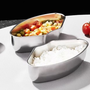 304 Stainless Steel Fan-Shaped Steaming Tray with Lid for Home Use, Thickened Preservation Box, Kitchen One-Pot Three-Steaming Storage Tray