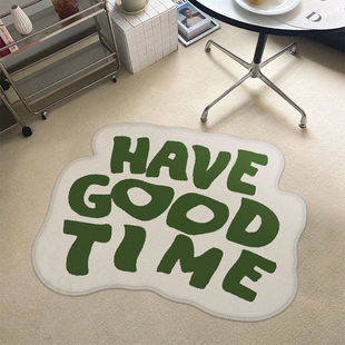 Ins Style Personalized Letter Cashmere Profiled Anti-Slip Blanket Bedroom Bedside Blanket Living Room Coffee Table Sofa Decorative Foot Mat