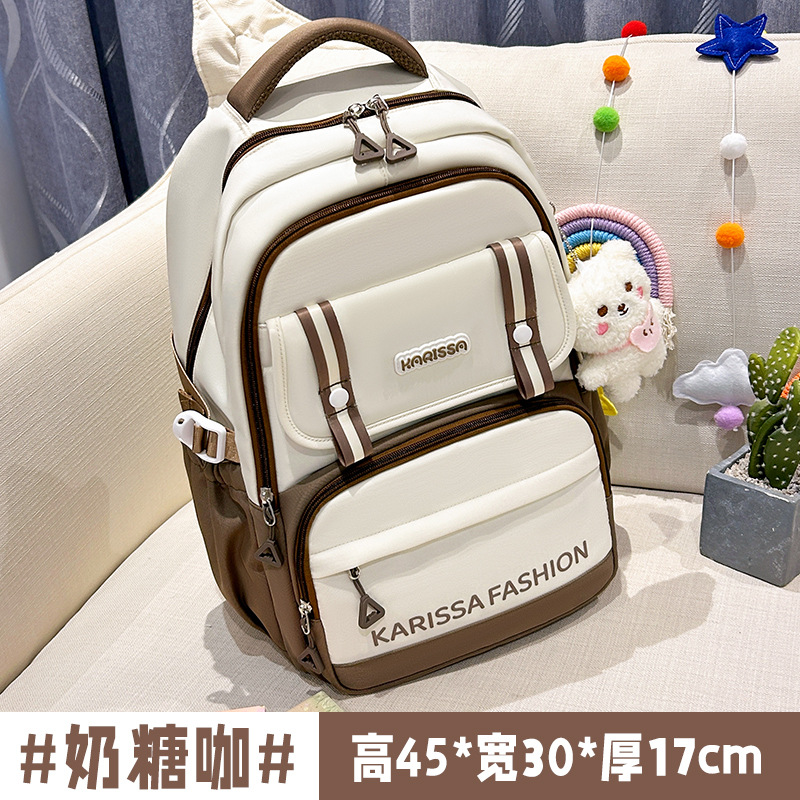 2025 mochila escolar para niñas de secundaria de gran capacidad, ligera y sencilla mochila para estudiantes universitarios