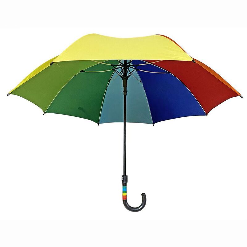 New Foreign Trade Model, Large-Sized Rainbow Umbrella with Curved Handle, Outdoor Sunshade Umbrella, Sun Protection Umbrella, Long Umbrella, Wholesale
