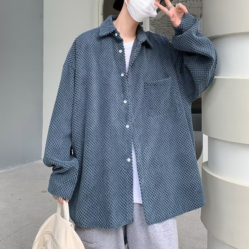 Pineapple Pie Shirt Men's Ins Trendy Spring and Autumn American-style hiphop Fried Street Long-sleeved Shirt Ruffian Handsome Loose Casual Jacket