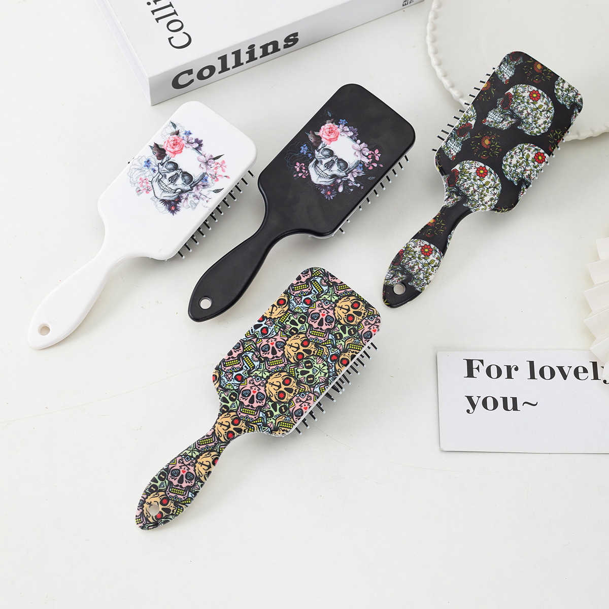115g Weight Hair Comb Makeup Tools Types 1 Piece Quantity Plastic Material Halloween Festival Skull Pattern Simple Style, Classic Style, Commute Style Simple Style Classic Style Commute Skull Plastic Hair Comb 1 Piece 7