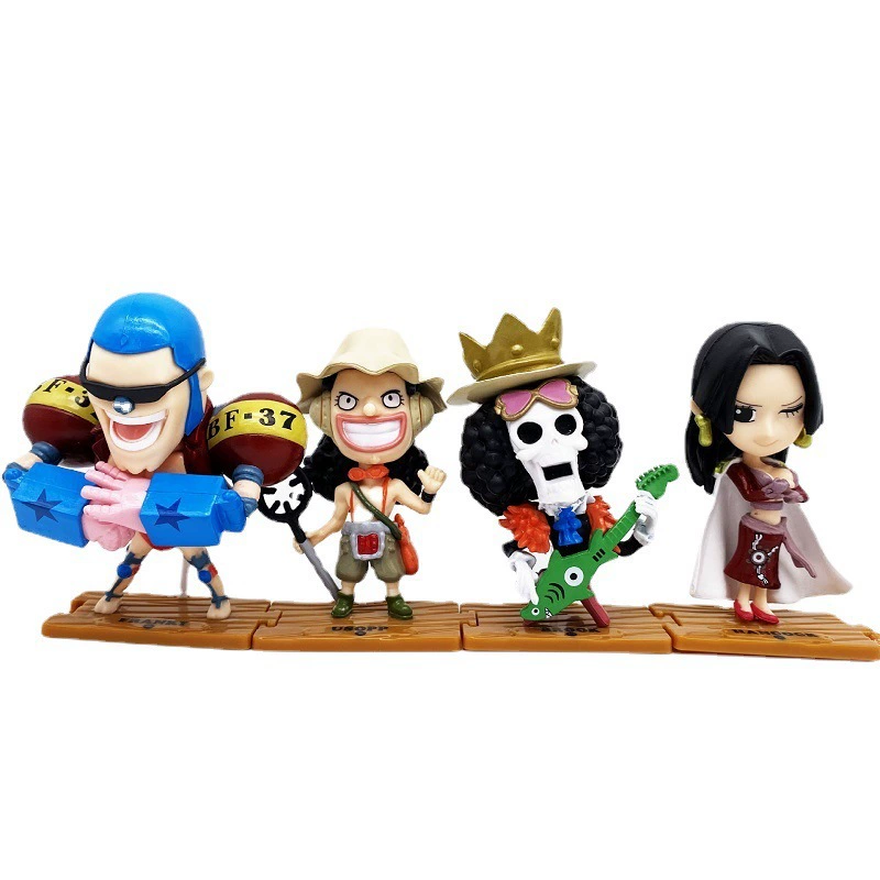 Группа пиратской соломенной шляпы One Piece с элементами держателя руки 10 штук Лuffy Саурон Цаоба император модель кукла мультфильм декор оптом