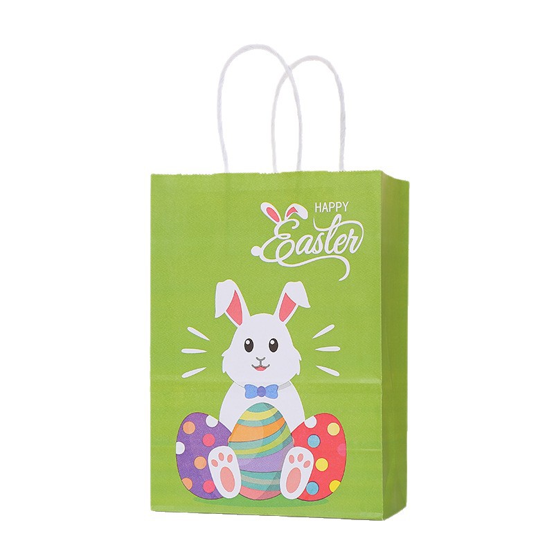 Bolsa de regalo temática de Pascua Cartoon Rabbit Resurrection Egg Paper Bag Bag Party Handheld Gift Bag image 5