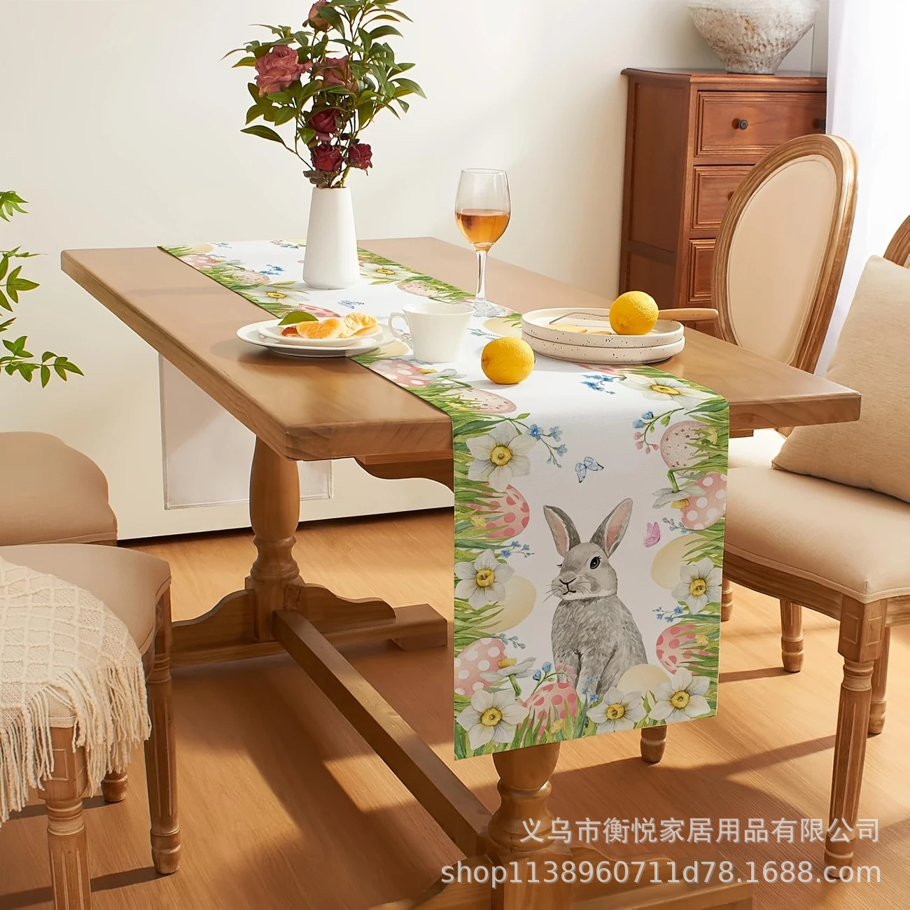 Bandera de mesa de flores de primavera transfronteriza, hogar, comedor, sala de estar, mesa de comedor, decoración de vacaciones al aire libre, mantel de mesa