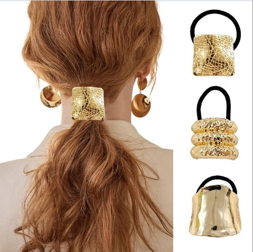 Europa y los Estados Unidos hebilla para el cabello punk personalidad transfronteriza broca de cabello trenzada gótica geometría redonda conjunto anillo de cabello cuerda para el cabello