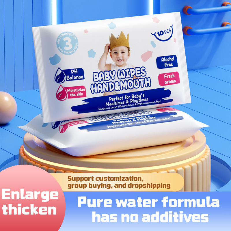 Specially Designed for Foreign Trade, Baby Hand and Mouth Wipes, 80-Pack Large Pack, Cleaning Wipes, Thickened Baby Wipes for Babies and Mothers
