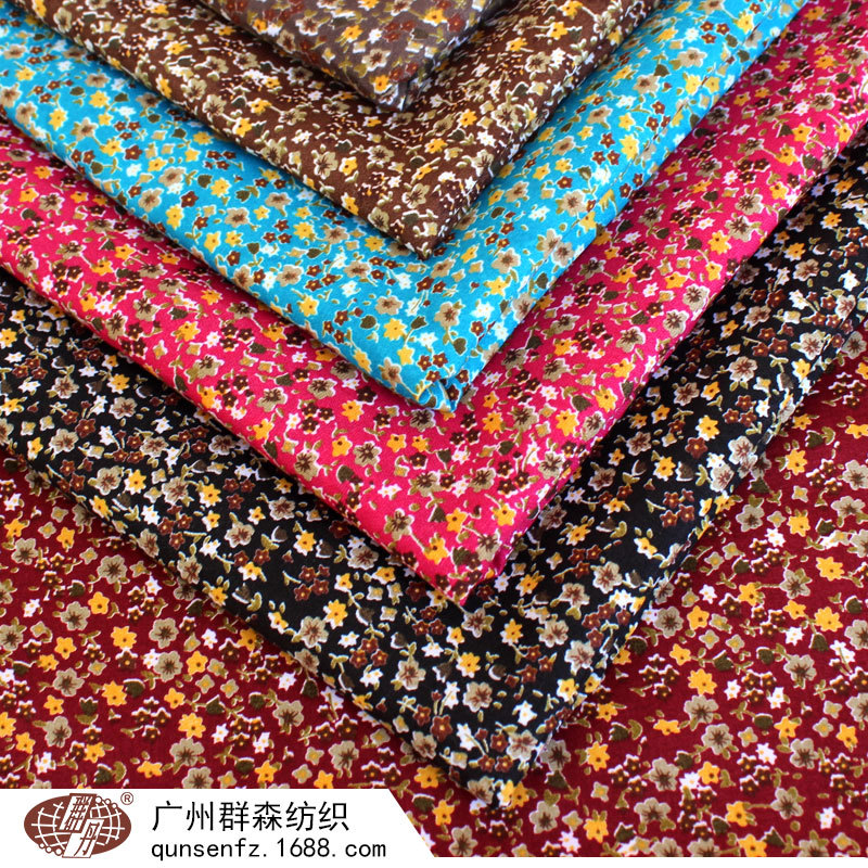 水蜜桃平纹磨毛印花布 涤纶小碎花 玩具箱包工艺品配件面料C-19